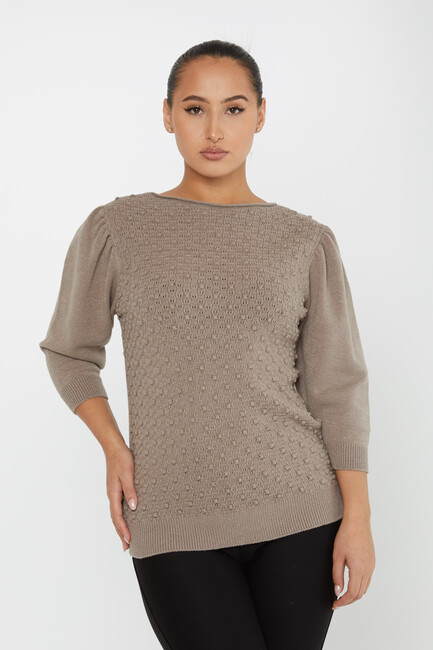 Women's Knitwear Self-Woven Mink - 30340 | KAZEE - Thumbnail