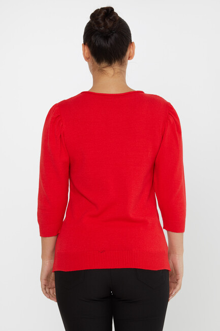 Women's Knitwear Self-Woven Red - 30340 | KAZEE - Thumbnail