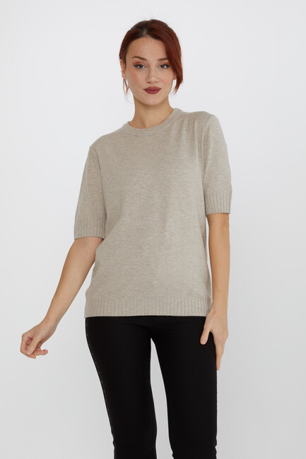 Women's Knitwear Glitter Detailed American Model Mink - 31635 | KAZEE - Thumbnail