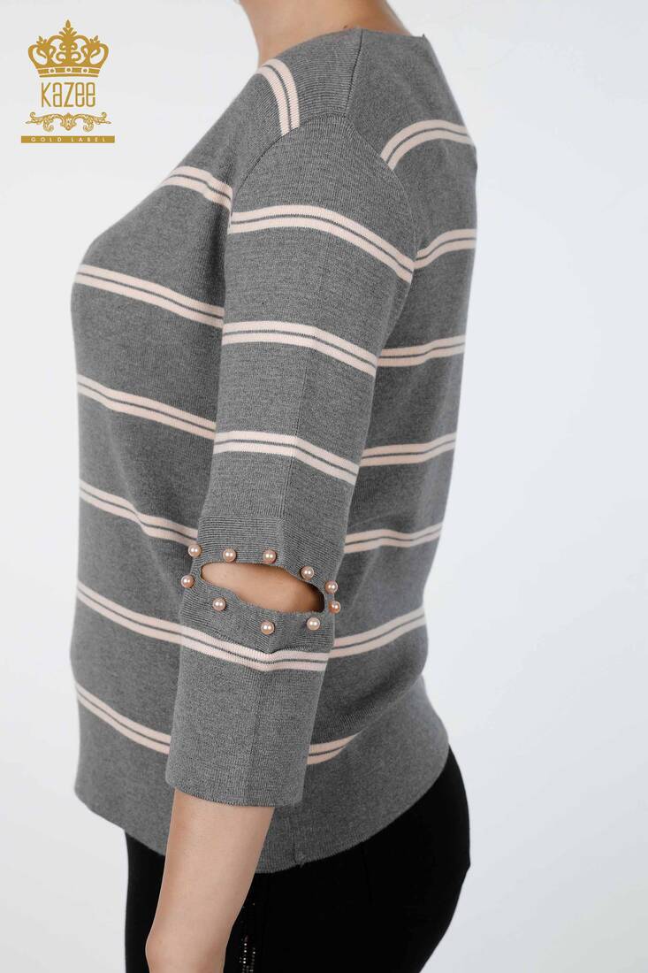 Women's Knitwear Sleeve Detailed Gray - 14422 | KAZEE