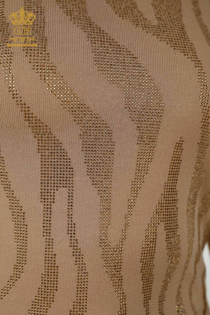 Women's Knitwear Embroidered Beige - 16728 | KAZEE