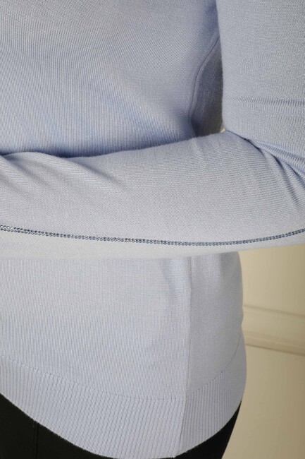 Women's Knitwear Stoned Long Sleeve Light Blue - 30473 | KAZEE - Thumbnail