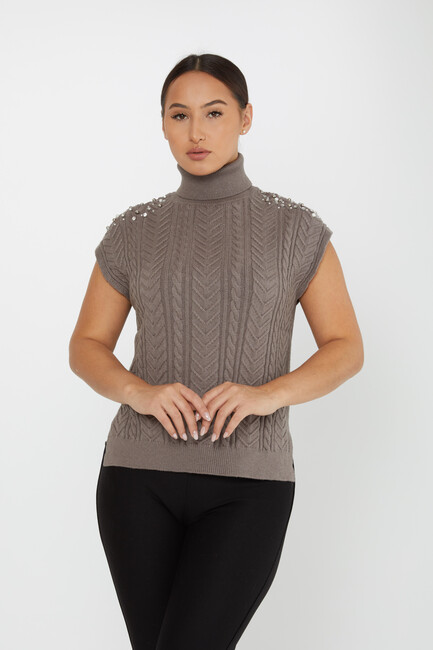Women's Knitwear Stone Sweater Mink - 30242 | KAZEE - Thumbnail