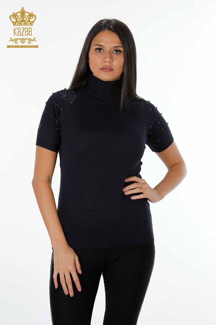 Women's Knitwear Sweater American Model Navy - 14089 | KAZEE - Thumbnail