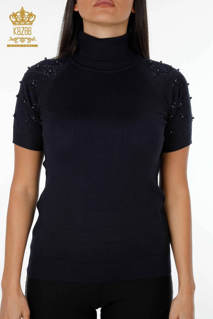 Women's Knitwear Sweater American Model Navy - 14089 | KAZEE