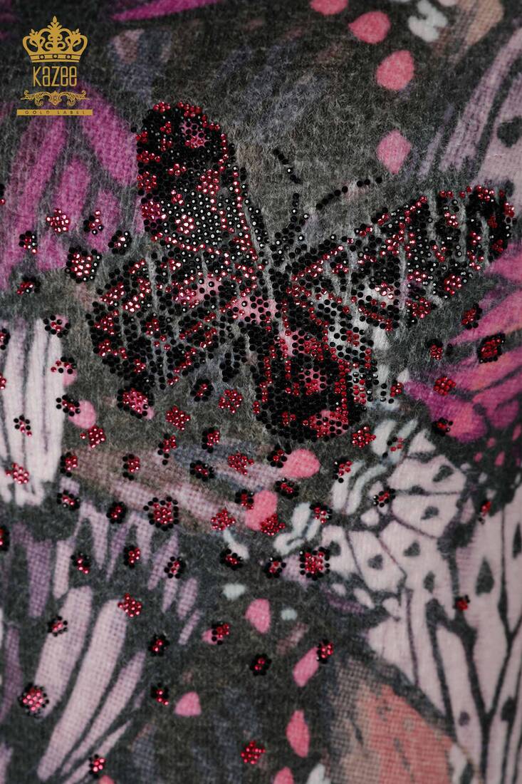 Women's Knitwear Sweater Angora Purple - 18976 | KAZEE