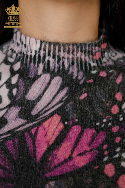 Women's Knitwear Sweater Angora Purple - 18976 | KAZEE - Thumbnail