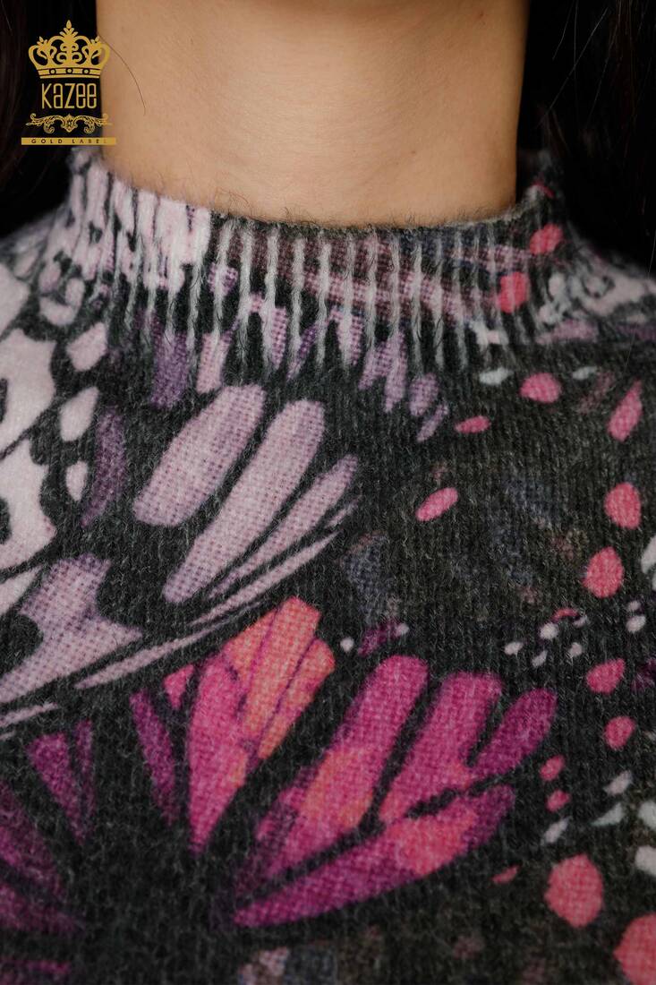 Women's Knitwear Sweater Angora Purple - 18976 | KAZEE