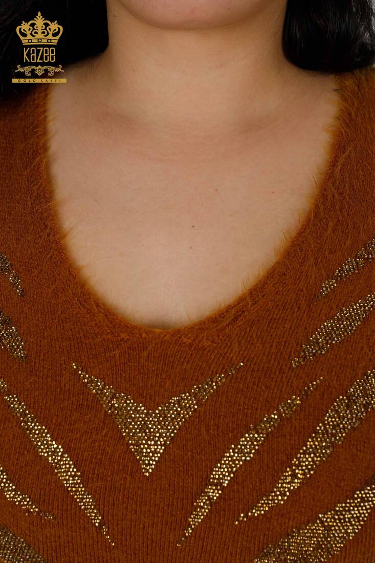 Women's Knitwear Sweater Angora Mustard - 16994 | KAZEE