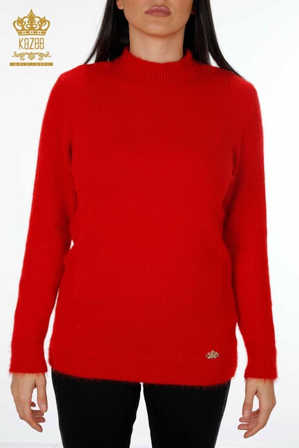 Women's Knitwear Sweater Angora Red - 18915 | KAZEE - Thumbnail