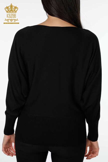 Women's Knitwear Sweater Bat Sleeve Black - 15613 | KAZEE - Thumbnail