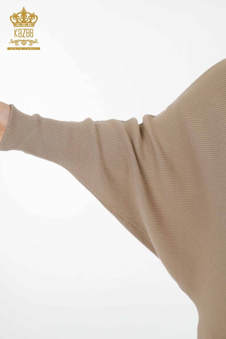 Women's Knitwear Sweater Bat Sleeve Camel - 15668 | KAZEE