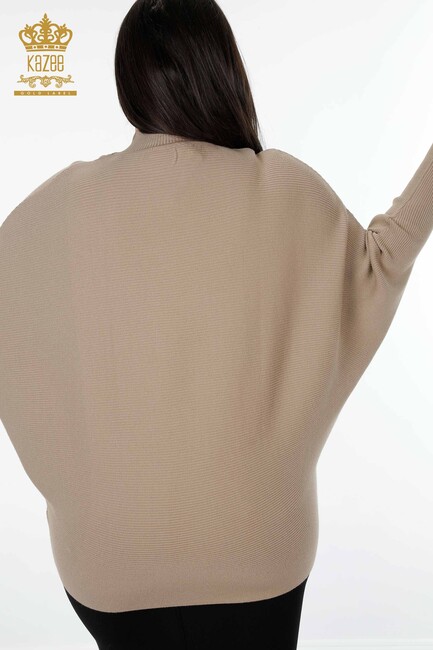 Women's Knitwear Sweater Bat Sleeve Camel - 15668 | KAZEE - Thumbnail