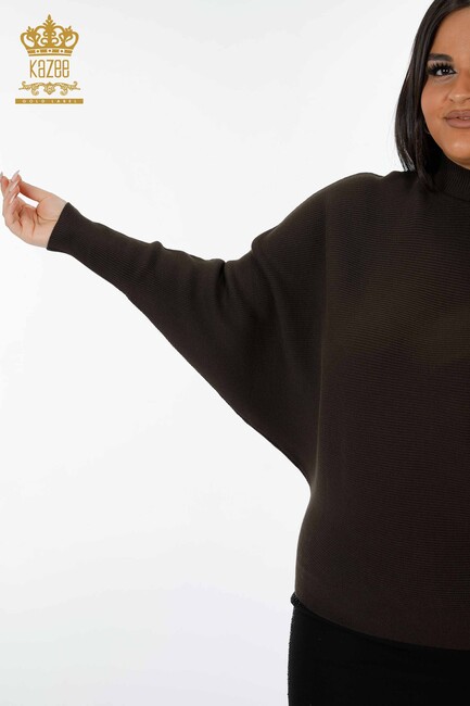Women's Knitwear Sweater Bat Sleeve Khaki - 15668 | KAZEE - Thumbnail