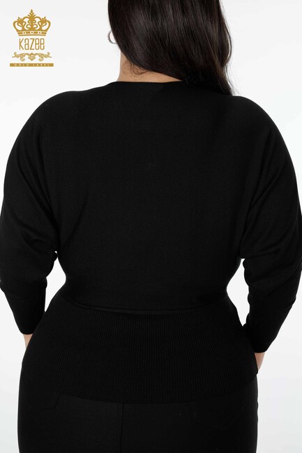 Women's Knitwear Sweater Crew Neck Black - 15617 | KAZEE - Thumbnail