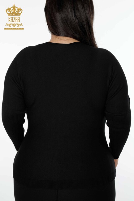 Women's Knitwear Sweater Crew Neck Black - 15702 | KAZEE - Thumbnail
