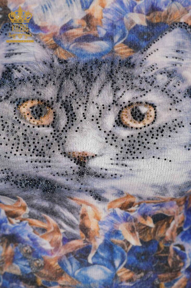 Women's Knitwear Sweater Crew Neck Patterned - 18563 | KAZEE