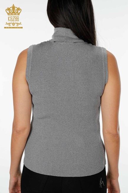Women's Knitwear Sweater Turtleneck Gray - 15258 | KAZEE - Thumbnail