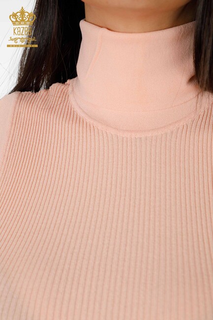 Women's Knitwear Sweater Turtleneck Powder - 15258 | KAZEE - Thumbnail