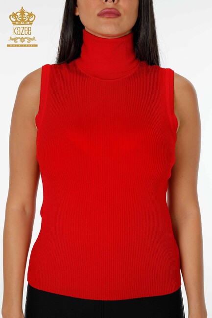 Women's Knitwear Sweater Turtleneck Red - 15258 | KAZEE - Thumbnail