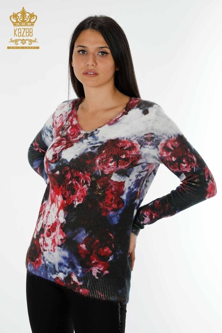 Women's Knitwear Sweater Floral Pattern - 18966 | KAZEE - Thumbnail