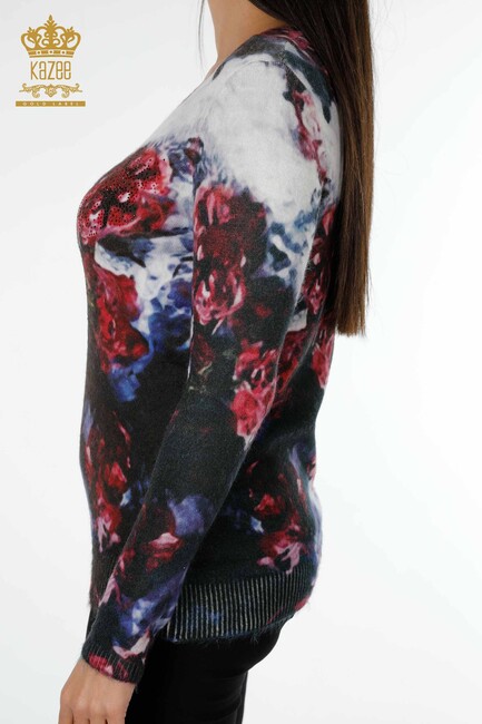 Women's Knitwear Sweater Floral Pattern - 18966 | KAZEE - Thumbnail