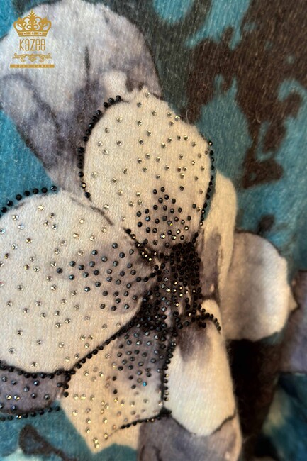 Women's Knitwear Sweater Floral Pattern Oil - 18923 | KAZEE - Thumbnail