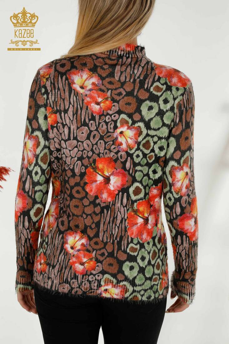 Women's Knitwear Sweater Floral Khaki - 18971 | KAZEE