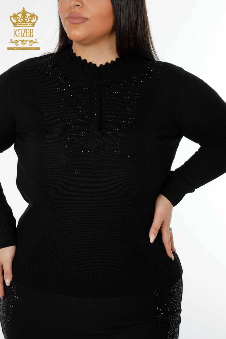 Women's Knitwear Sweater Stand Black - 14787 | KAZEE
