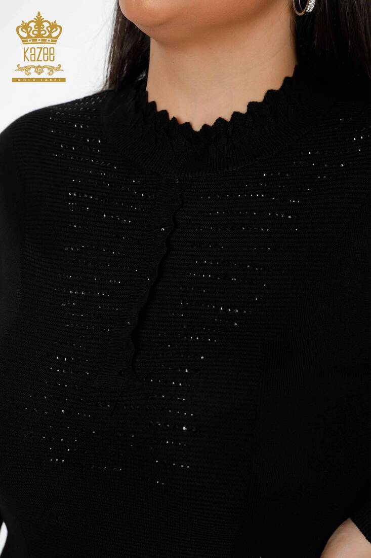 Women's Knitwear Sweater Stand Black - 14787 | KAZEE