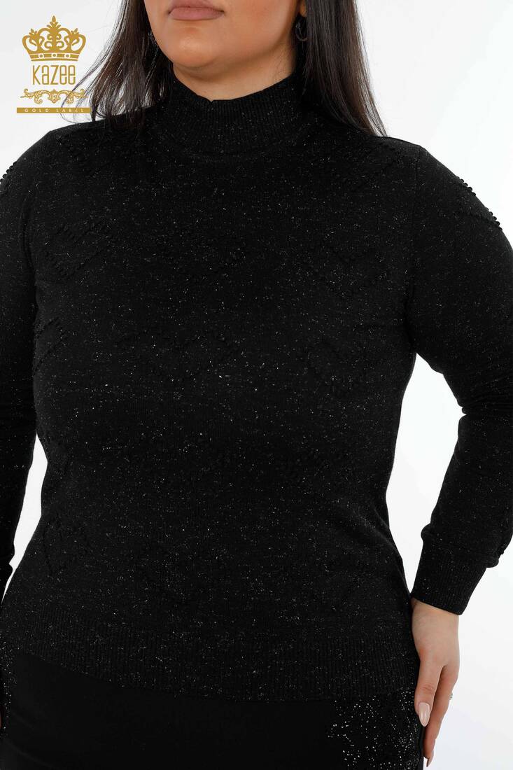 Women's Knitwear Sweater Stand Black - 15220 | KAZEE