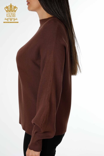 Women's Knitwear Sweater Stand Brown - 15669 | KAZEE - Thumbnail