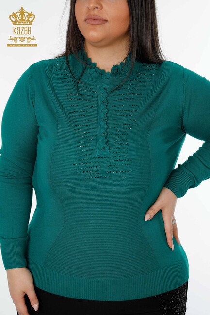 Women's Knitwear Sweater Stand Green - 14787 | KAZEE - Thumbnail