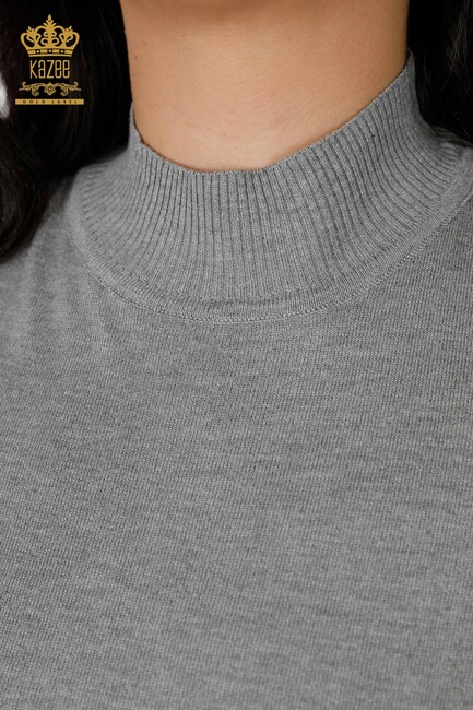 Women's Knitwear Sweater Stand Gray - 14541 | KAZEE - Thumbnail