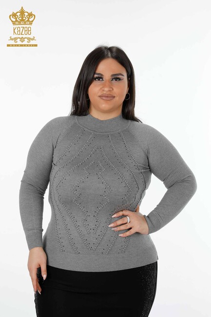 Women's Knitwear Sweater Stand Gray - 14785 | KAZEE - Thumbnail