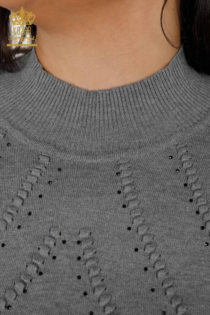 Women's Knitwear Sweater Stand Gray - 14785 | KAZEE