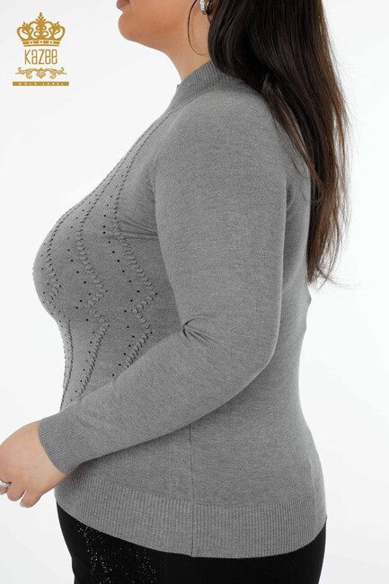Women's Knitwear Sweater Stand Gray - 14785 | KAZEE - Thumbnail
