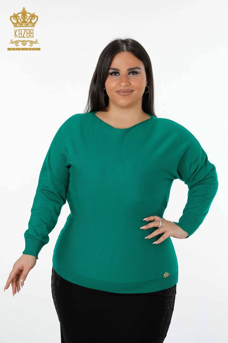 Women's Knitwear Sweater Kazee Logo Green - 15695 | KAZEE