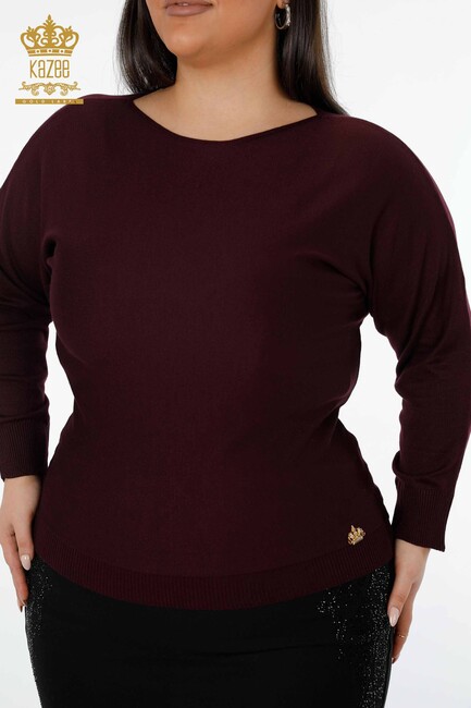 Women's Knitwear Sweater Kazee Logo Plum - 15695 | KAZEE - Thumbnail