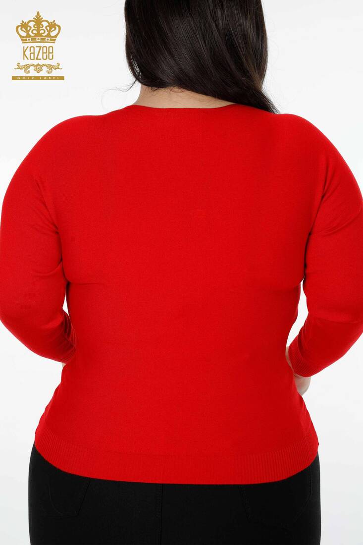 Women's Knitwear Sweater Kazee Logo Red - 15695 | KAZEE