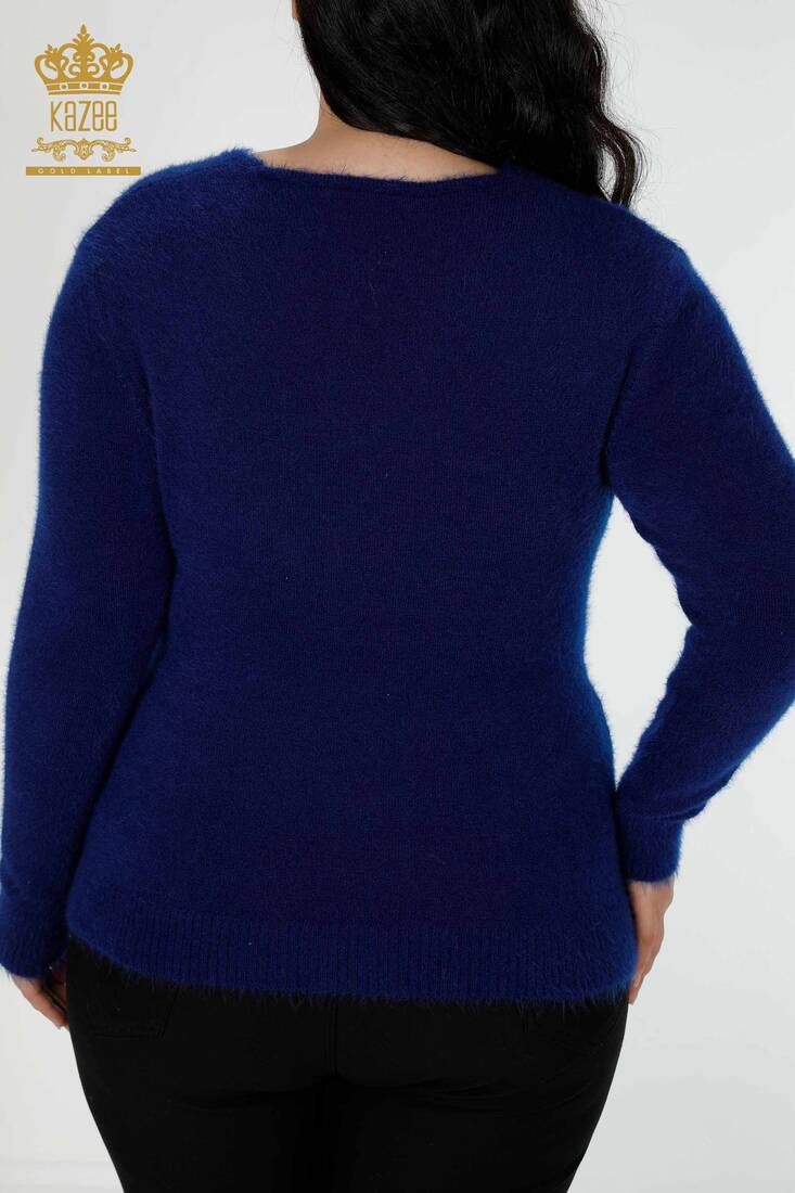Women's Knitwear Sweater Leaf Patterned Saks - 16995 | KAZEE
