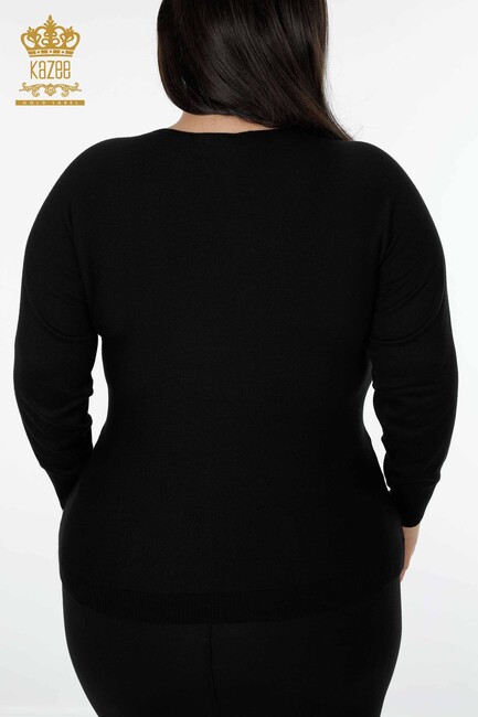 Women's Knitwear Sweater Star Pattern Black - 15511 | KAZEE - Thumbnail