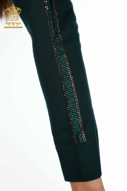 Women's Knitwear Sweater Striped Stone Embroidered Nefti - 15062 | KAZEE - Thumbnail