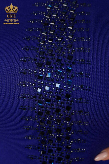 Women's Knitwear Sweater Stripe Stone Embroidered Saks - 14788 | KAZEE - Thumbnail