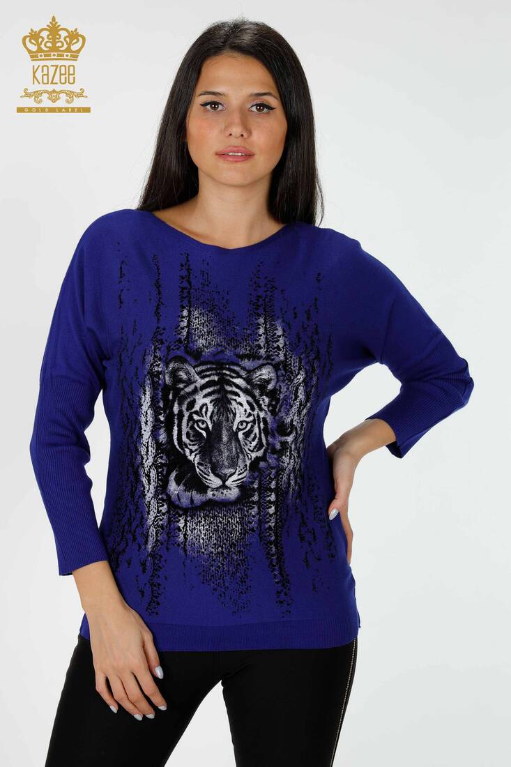 Women's Knitwear Sweater Tiger Detailed Saks - 15292 | KAZEE