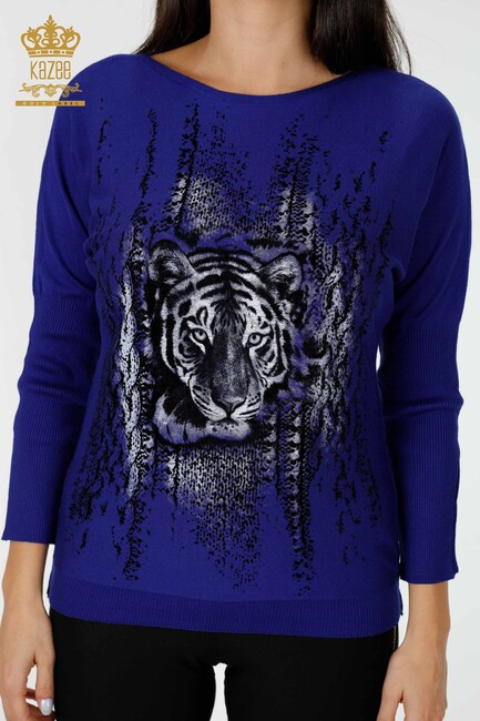Women's Knitwear Sweater Tiger Detailed Saks - 15292 | KAZEE - Thumbnail