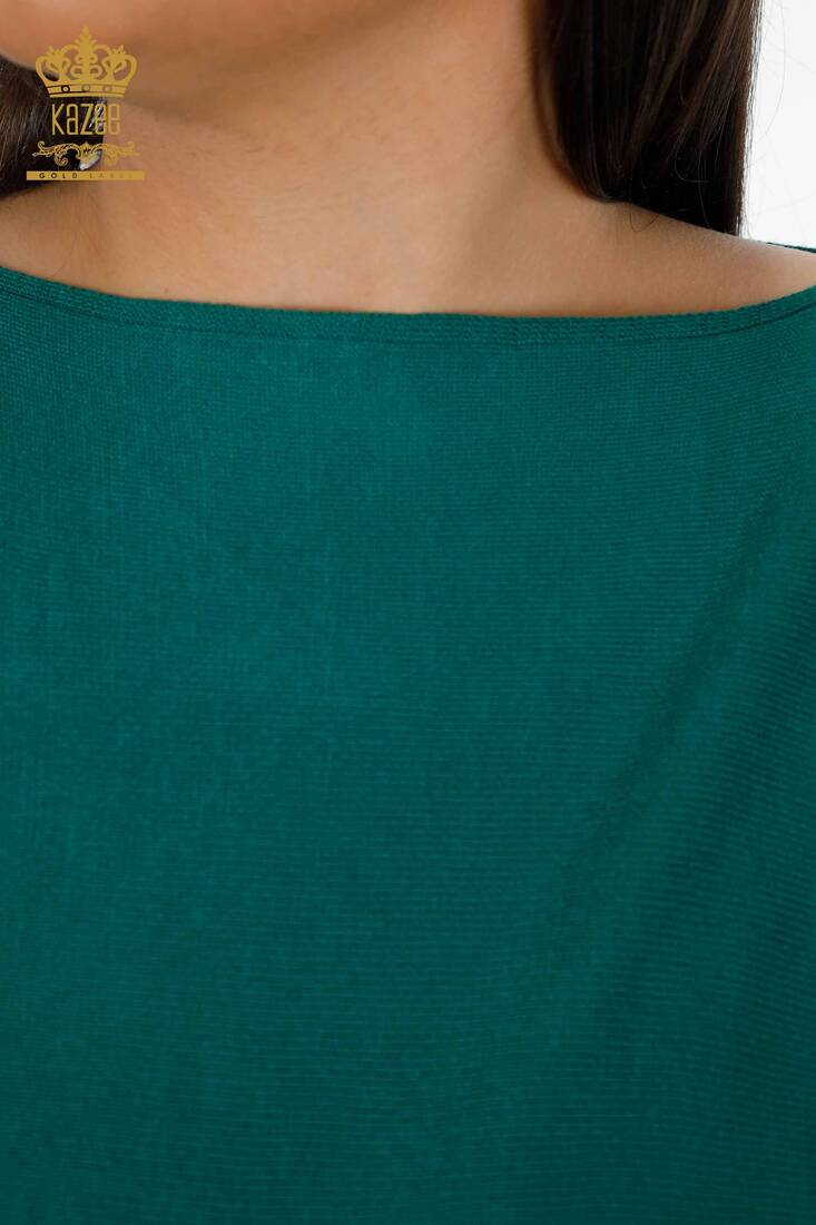 Women's Knitwear Sweater Tulle Detailed Green - 14721 | KAZEE