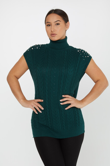 Women's Knitwear Stone Sweater Navy Blue - 30242 | KAZEE - Thumbnail