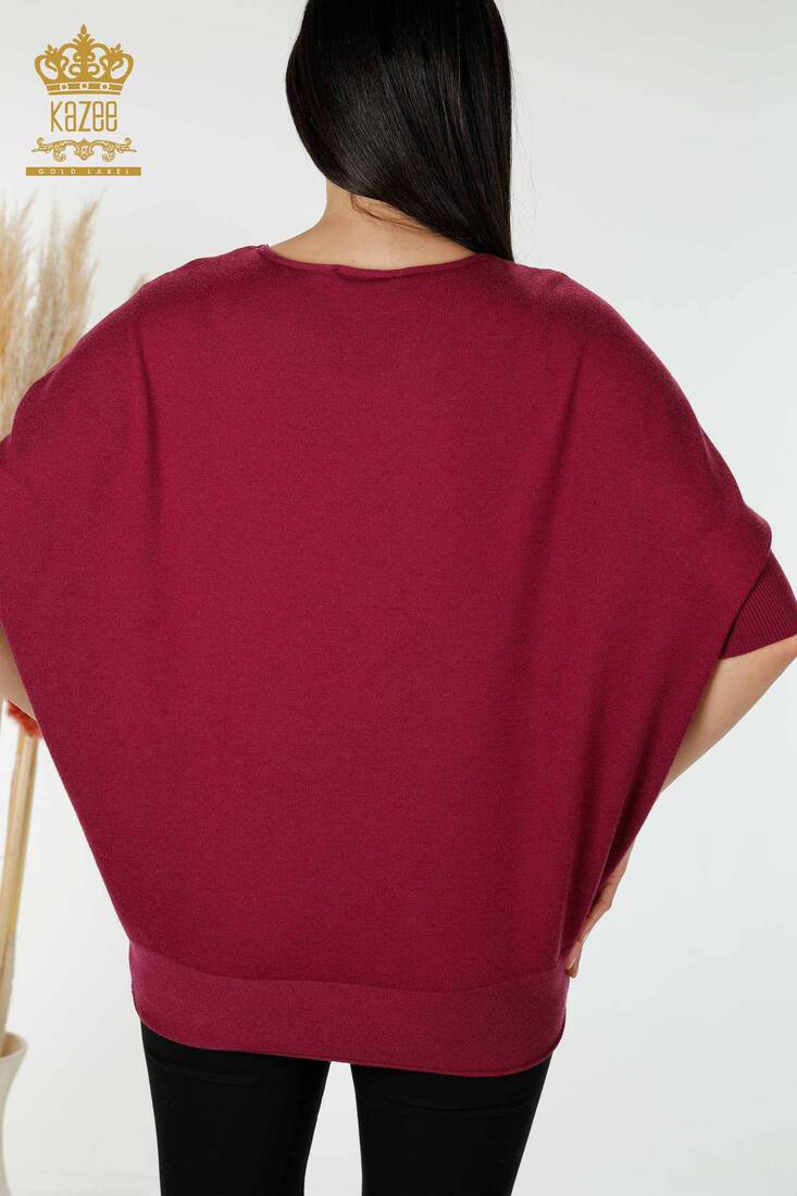 Women's Knitwear Tulle Detailed Purple - 16826 | KAZEE