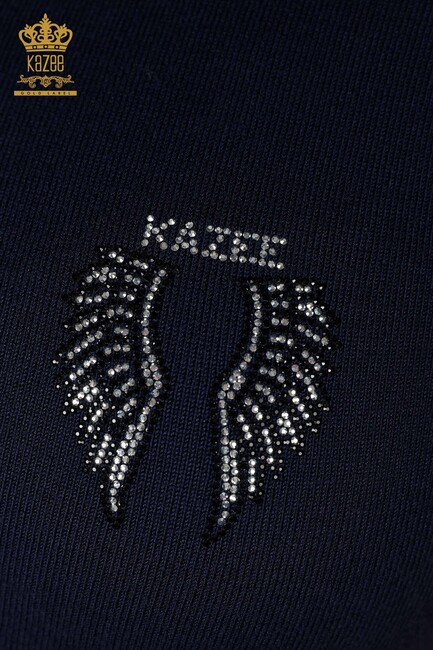 Women's Knitwear Wing Patterned Navy - 16921 | KAZEE - Thumbnail